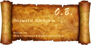Oszwald Barbara névjegykártya